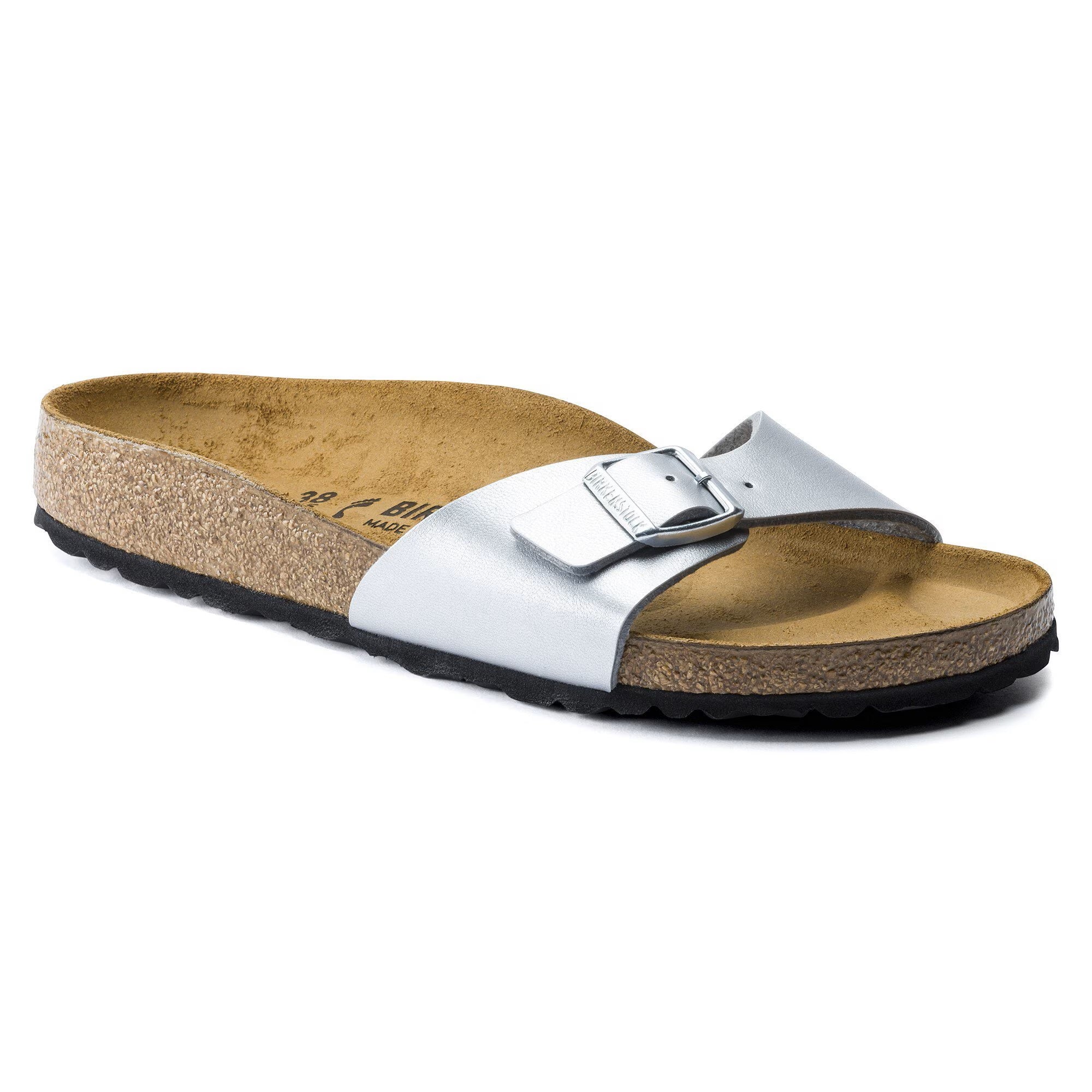 Birkenstock Madrid Birko-Flor Narrow Silver