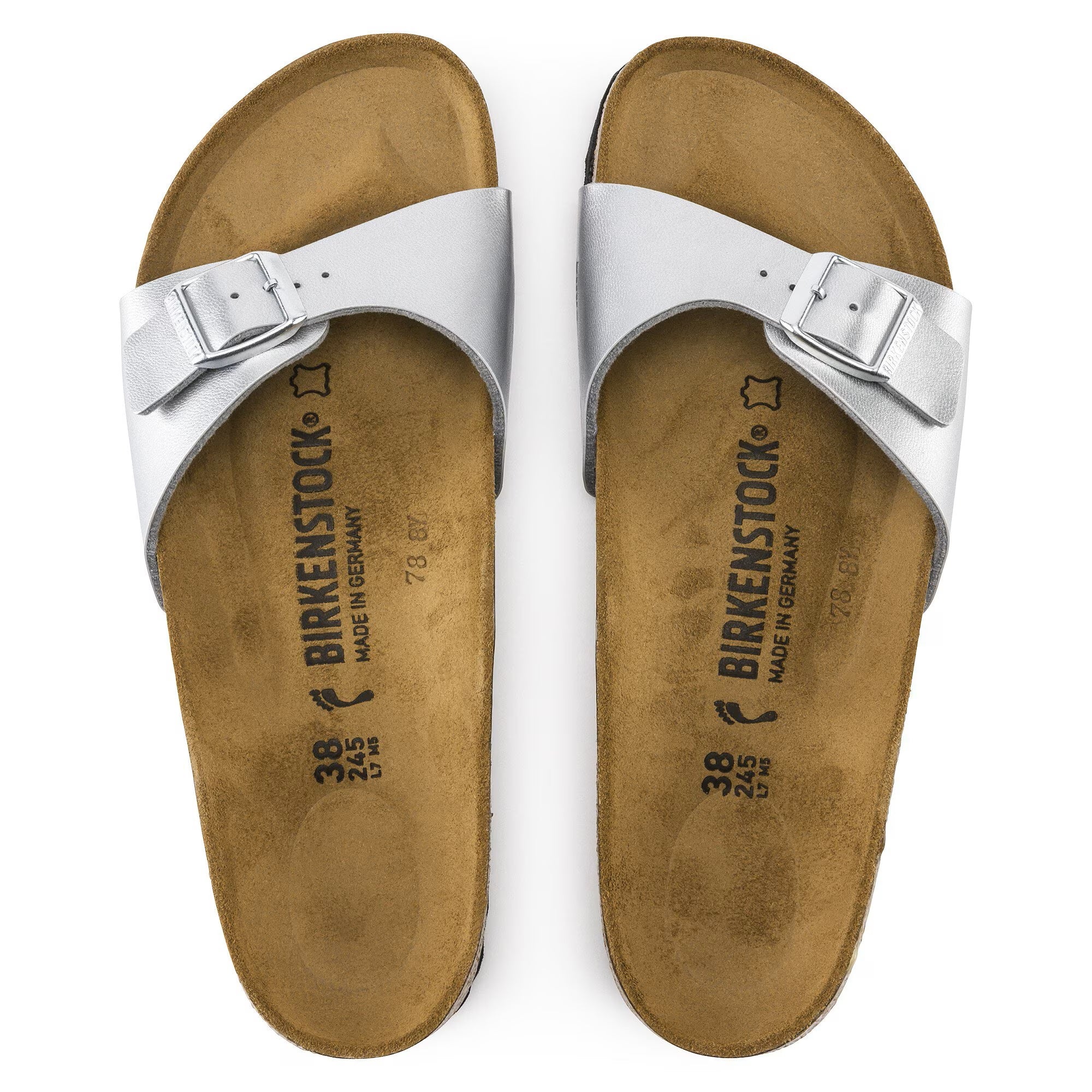 Birkenstock Madrid Birko-Flor Narrow Silver