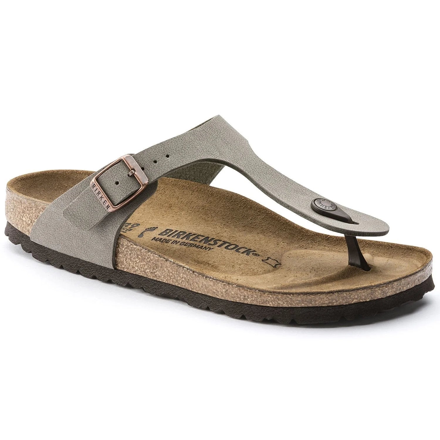 Birkenstock Unisex Gizeh B-F Nubuck Narrow Stone