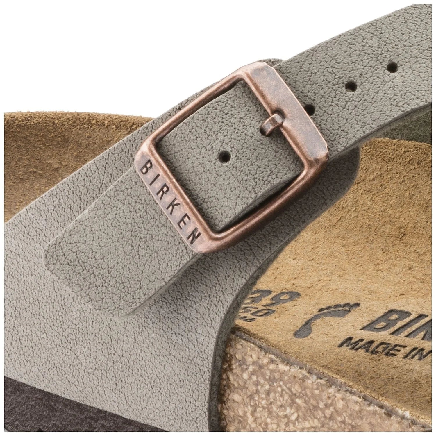 Birkenstock Unisex Gizeh B-F Nubuck Narrow Stone