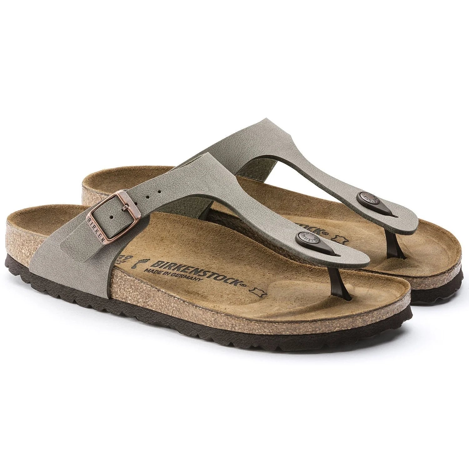 Birkenstock Unisex Gizeh B-F Nubuck Narrow Stone