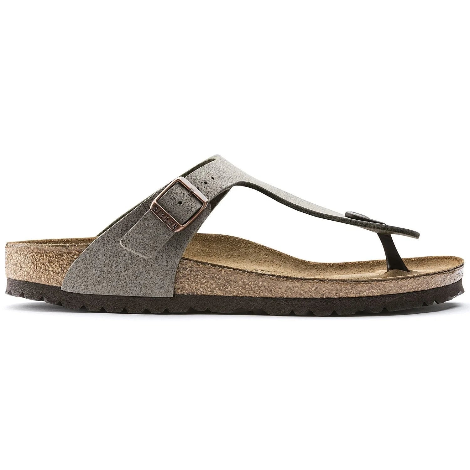 Birkenstock Unisex Gizeh B-F Nubuck Narrow Stone