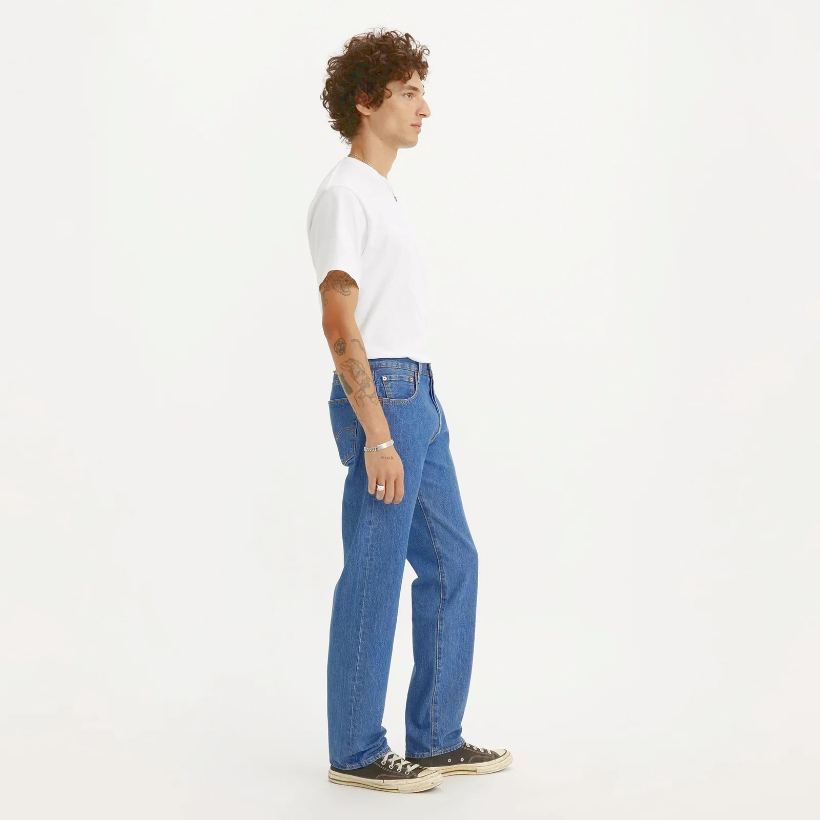 Levis Unisex 501 Original Denim Medium Stone Wash