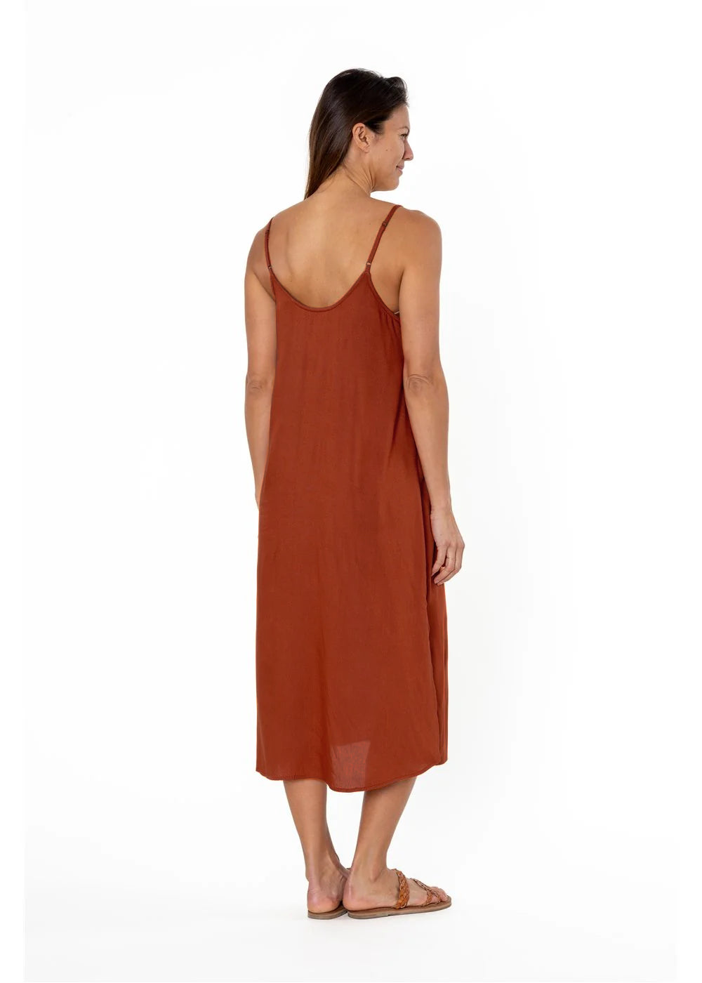 Amuse Painted Desert Woven Tank Dress Rust