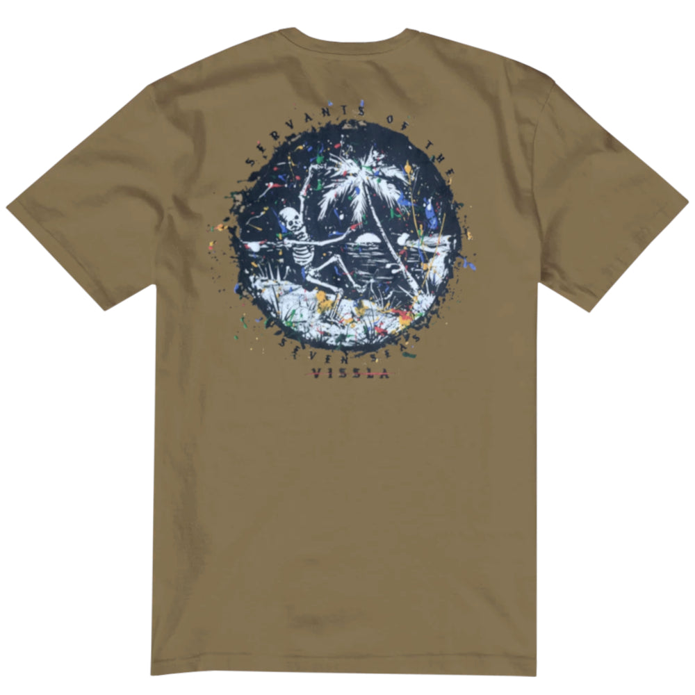 Vissla Mens Skull Island Premium Pocket Tee Khaki