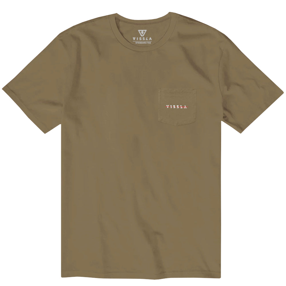 Vissla Mens Skull Island Premium Pocket Tee Khaki