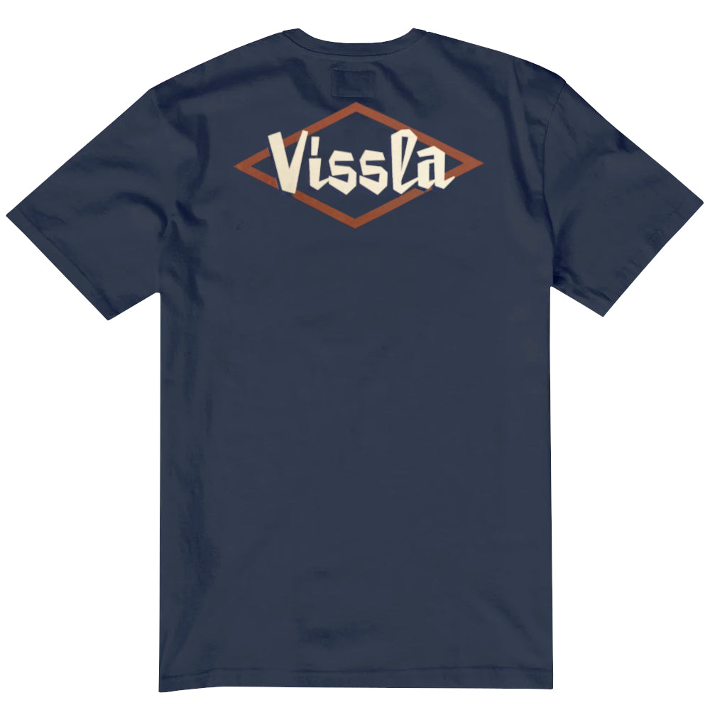 Vissla Mens Carved Ss Tee Dark Denim