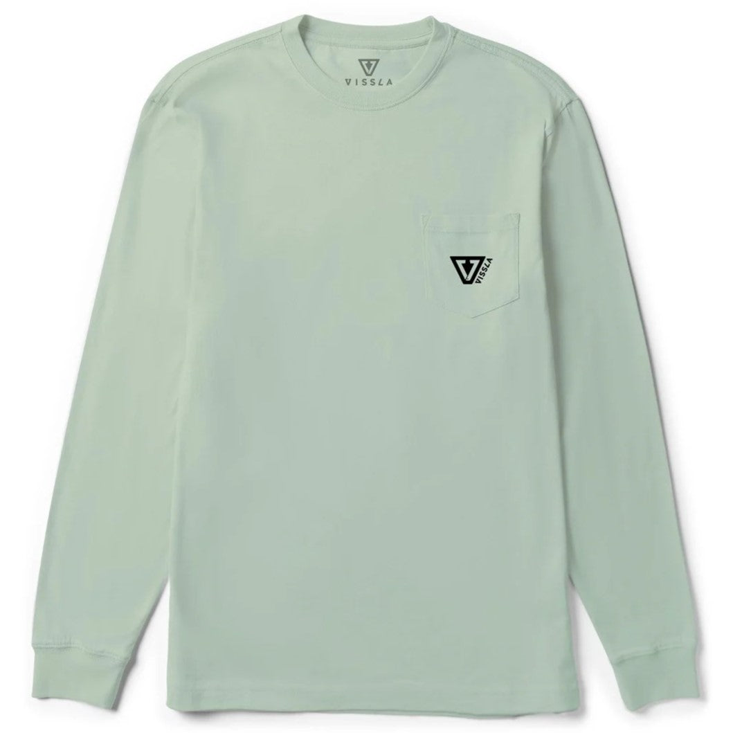 Vissla Mens Established Premium Ls Pocket Tee Agav