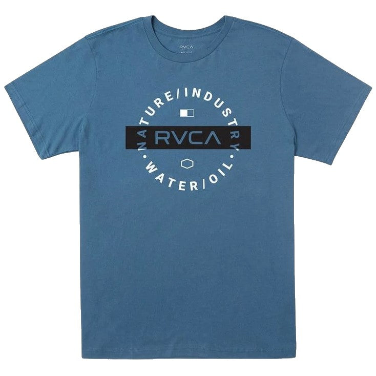 RVCA Mens Top Layer Ss Tee Cool Blue