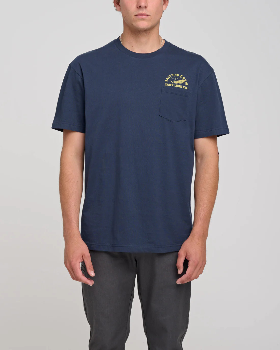 Salty Crew Tady Lure Co Premium Pocket Ss Tee Navy