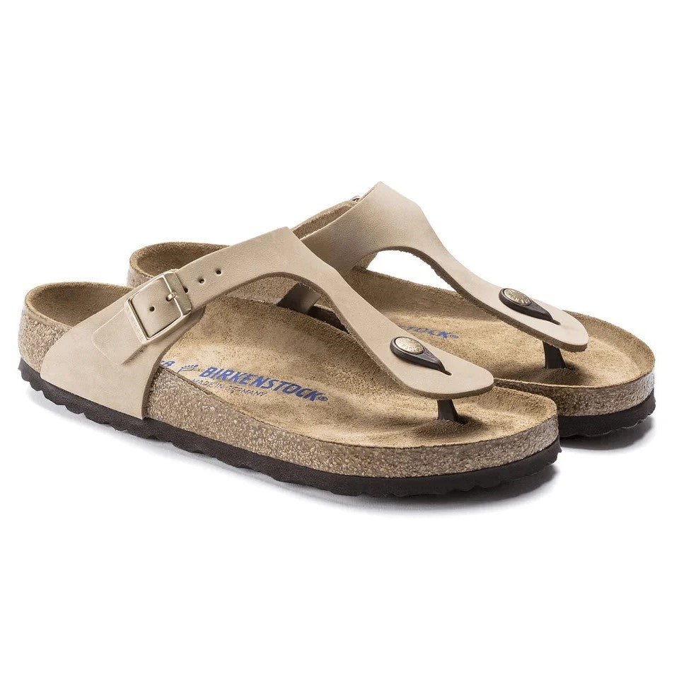 Birkenstock Gizeh Nubuck Leather Regular Sand