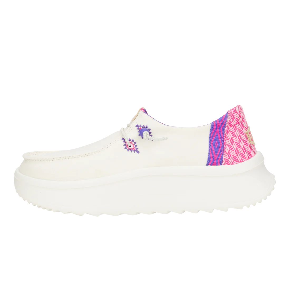 Hey Dude Womens Wendy Peak Woven White Pink