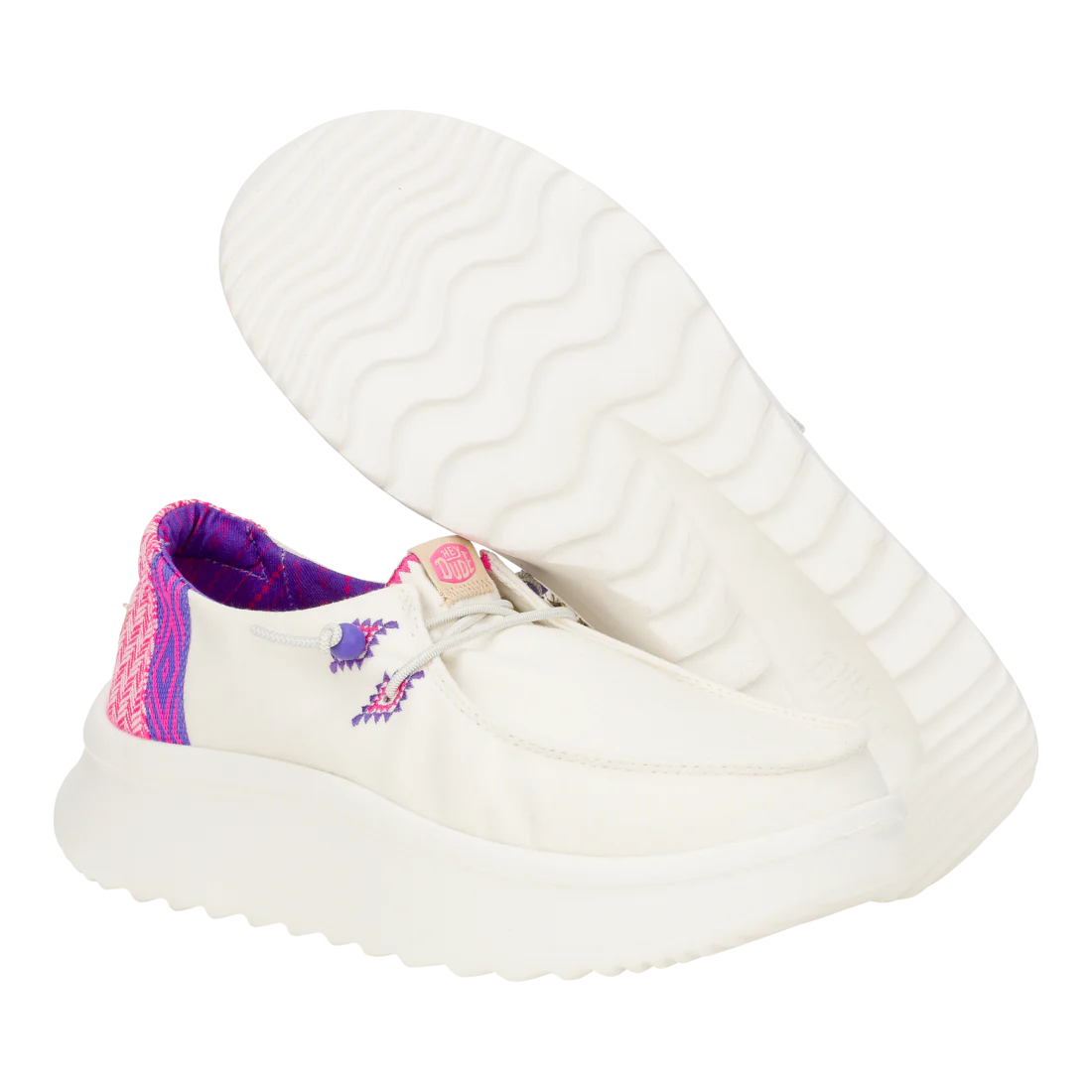 Hey Dude Womens Wendy Peak Woven White Pink